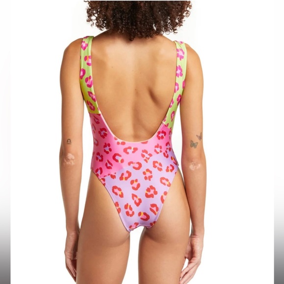 FARM RIO MAXI LEOPARD COLORBLOCK ONE PIECE SWIMSUIT - Picture 3 of 4
